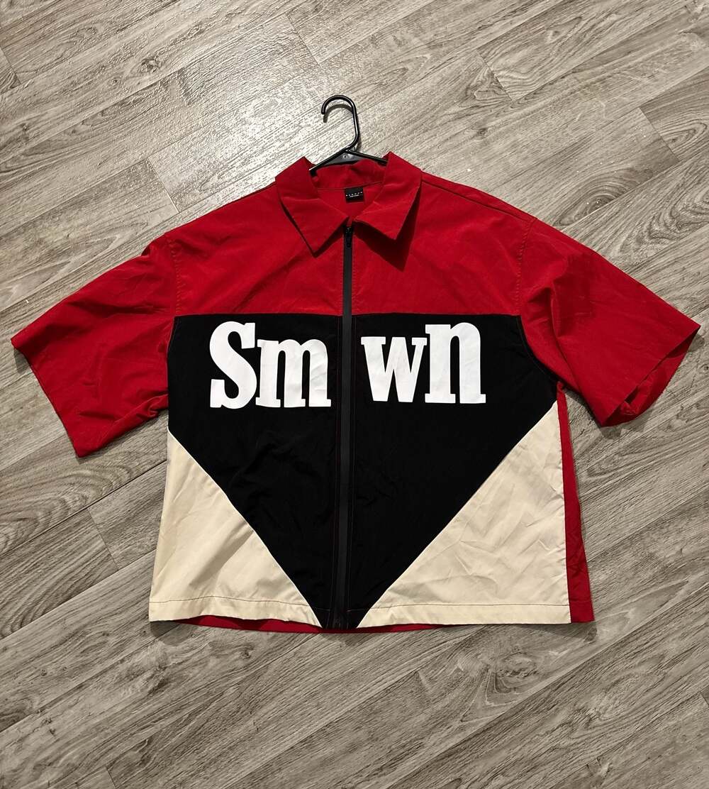 Sumwon Colorblock Full Zip Short Sleeve Shirt